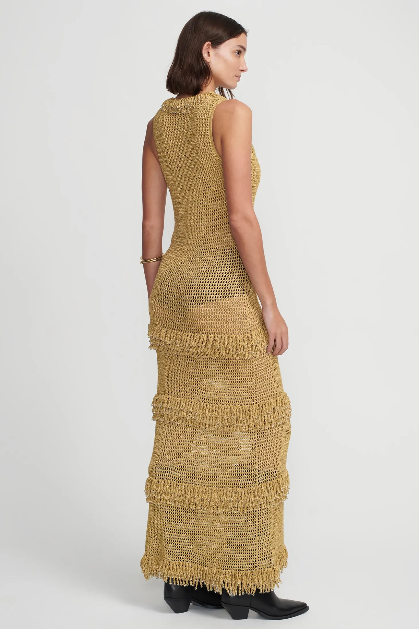 Leonardo Crochet Dress Golden Crochet