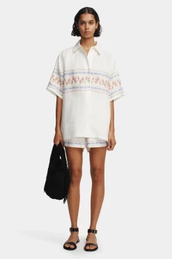 Lou Linen Shirt Hawaiian Tablecloth