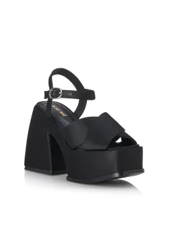Lyla Heel Black Satin