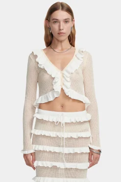 Mandy Knit Top Cream Pointelle