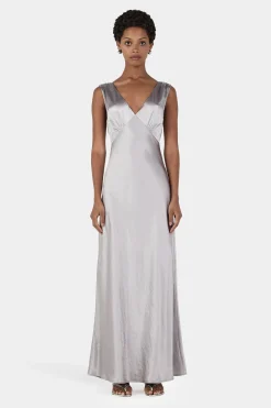 Marcelle Midi Dress Silver