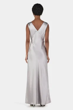 Marcelle Midi Dress Silver