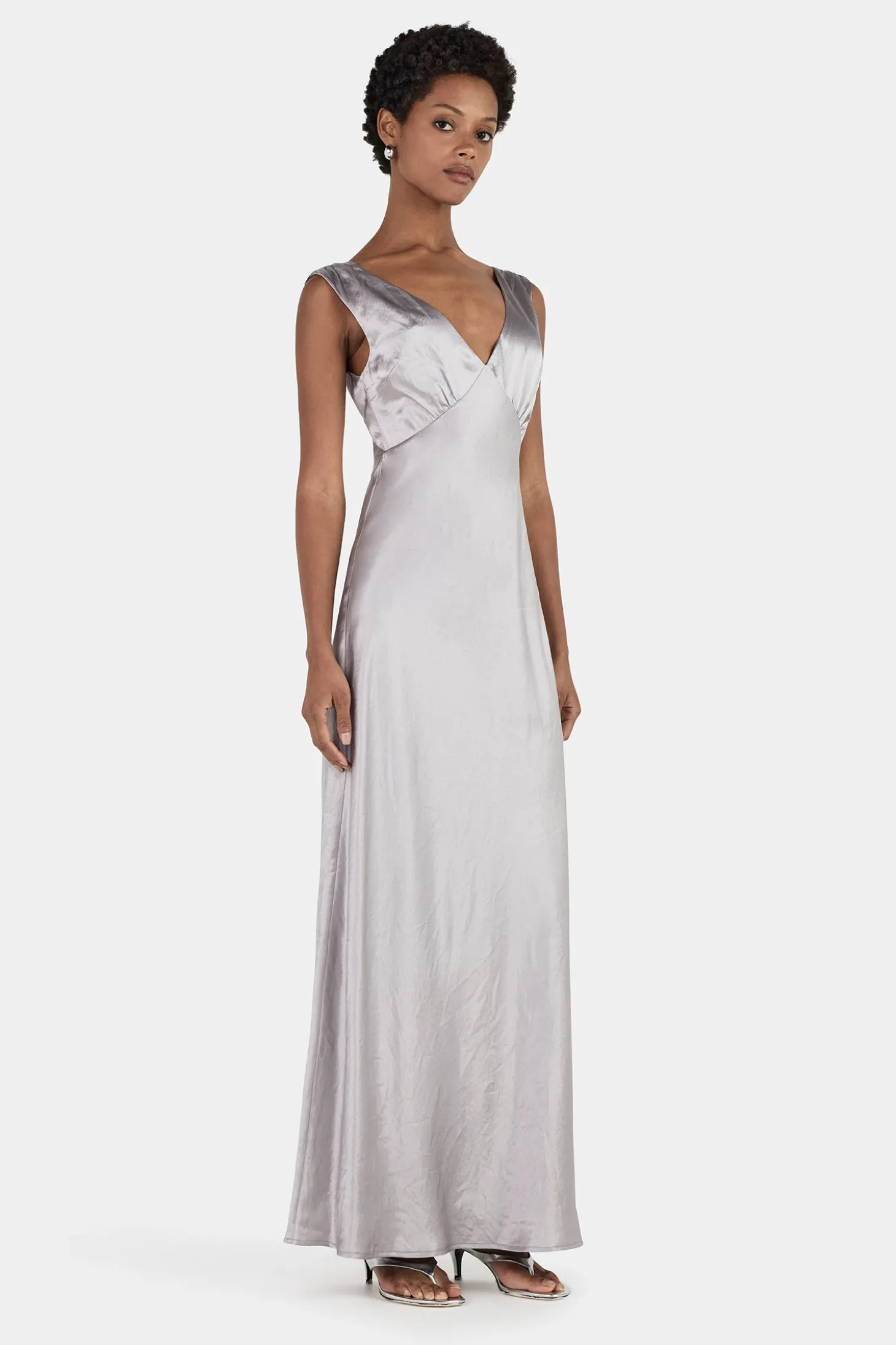 Marcelle Midi Dress Silver
