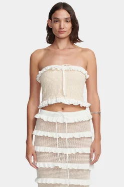 Matisse Knit Top Cream Pointelle