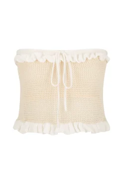 Matisse Knit Top Cream Pointelle