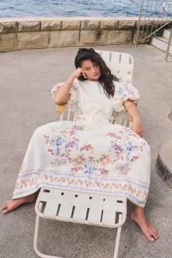 Michelle Linen Dress Hawaiian Tablecloth