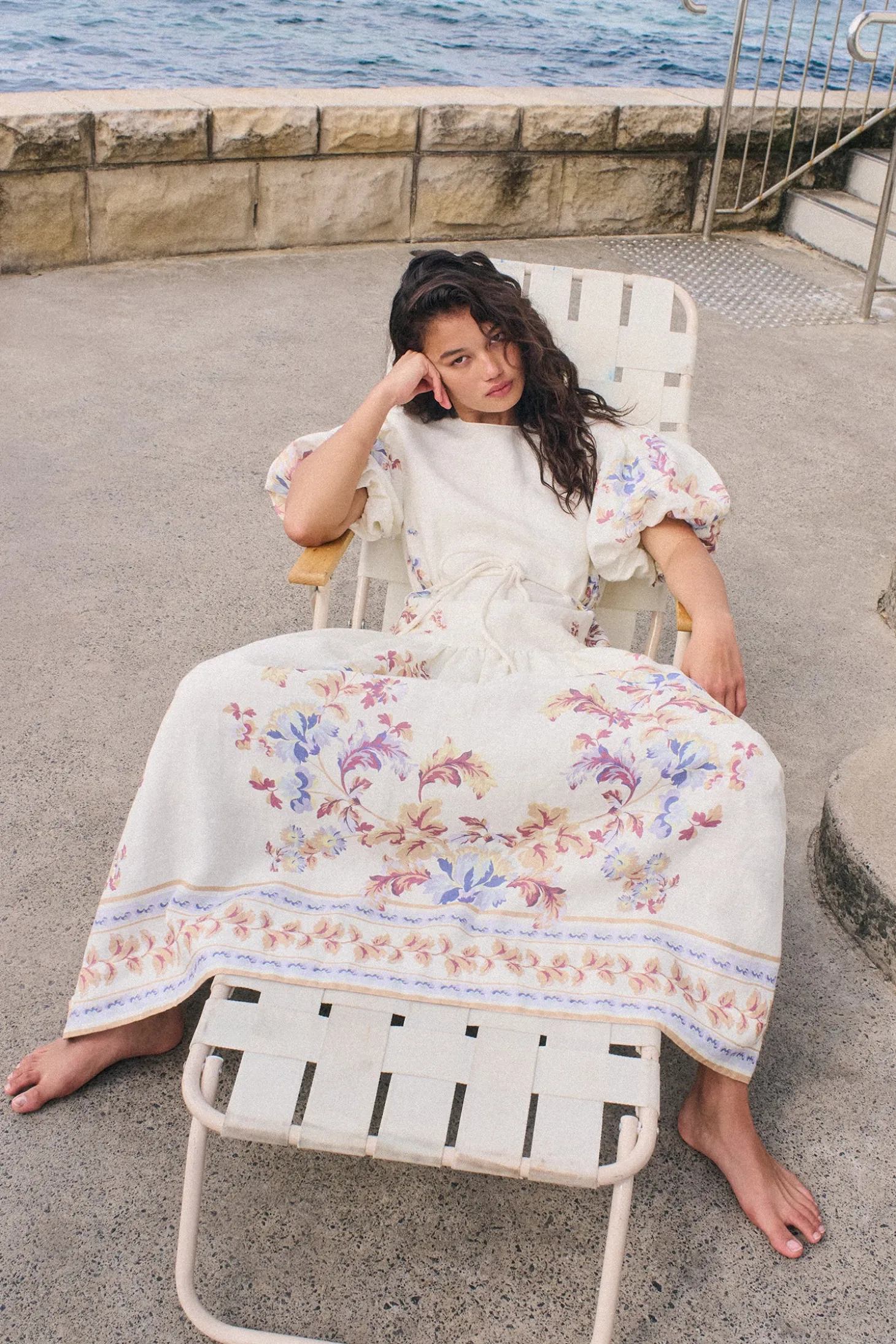Michelle Linen Dress Hawaiian Tablecloth