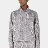 Morgan Studded Denim Jacket Silver Python