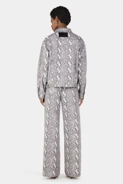 Morgan Studded Denim Jacket Silver Python