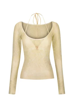 Omar Reversible Lace Top Butter