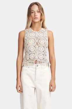 Patti Crochet Top Natural