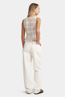 Patti Crochet Top Natural