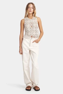Patti Crochet Top Natural
