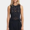 Patti Crochet Top Navy