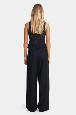 Patti Crochet Top Navy