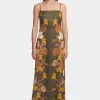 Peony Dress Moss Floral