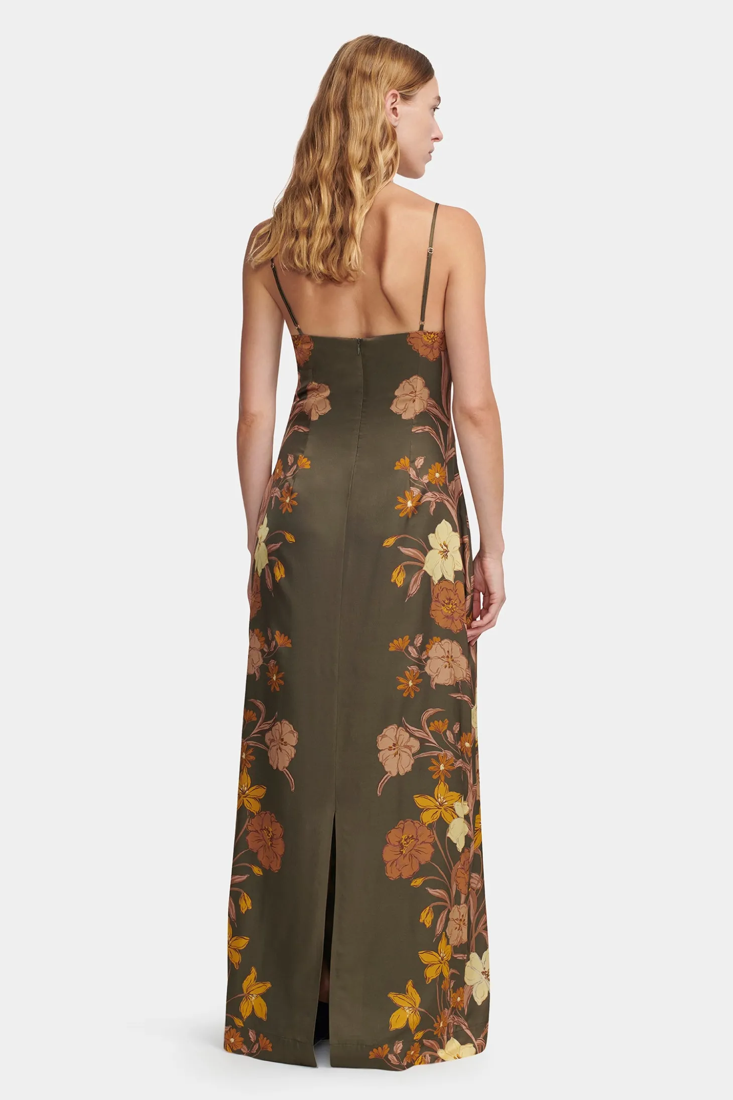 Peony Dress Moss Floral