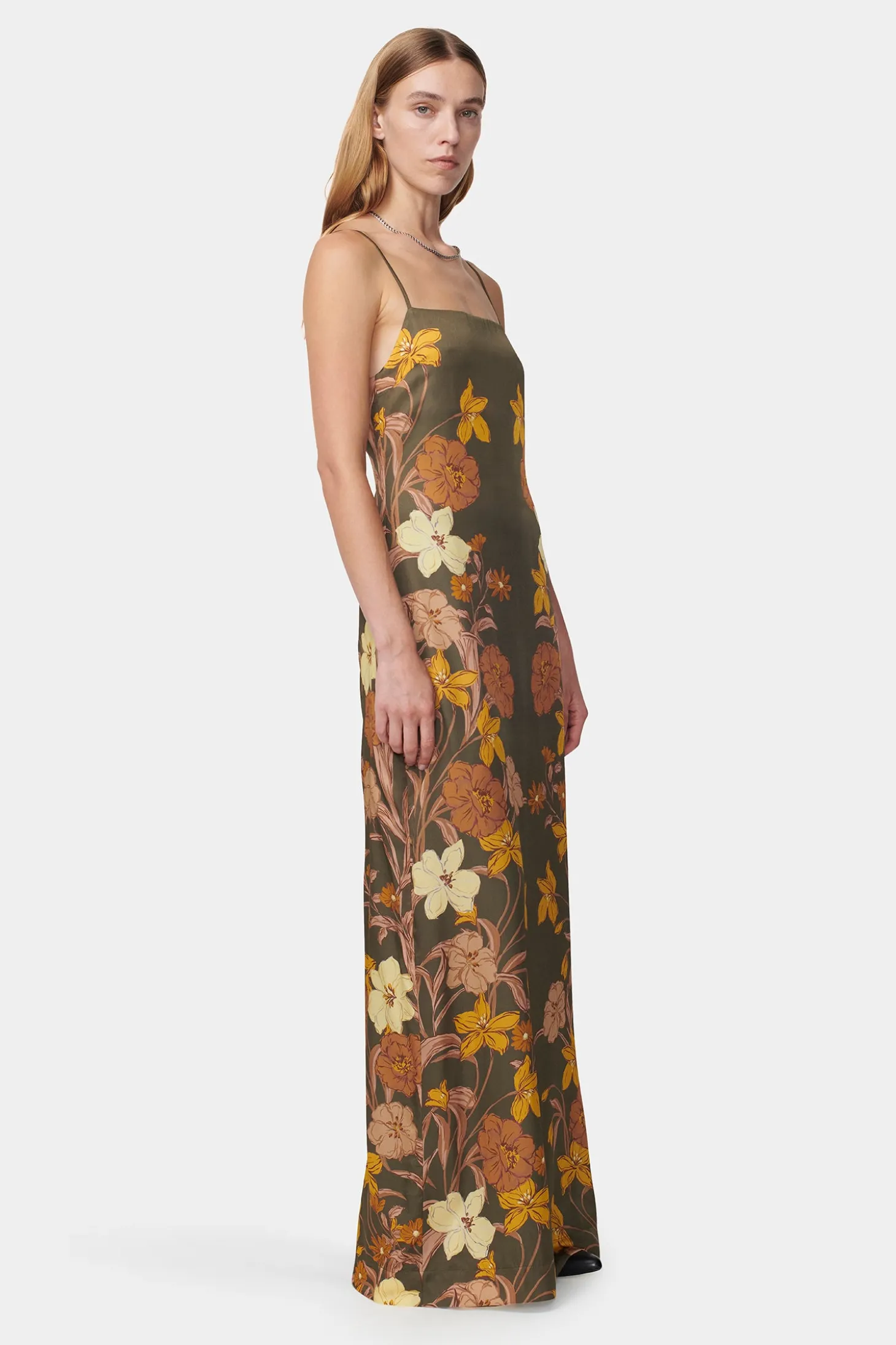 Peony Dress Moss Floral