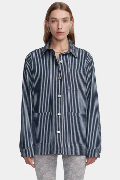 Piper Jacket Denim Pinstripe