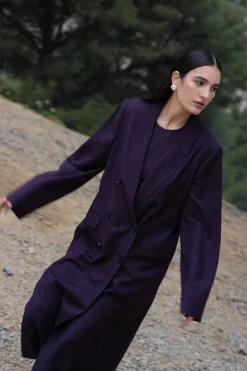 Renata Longline Blazer Plum