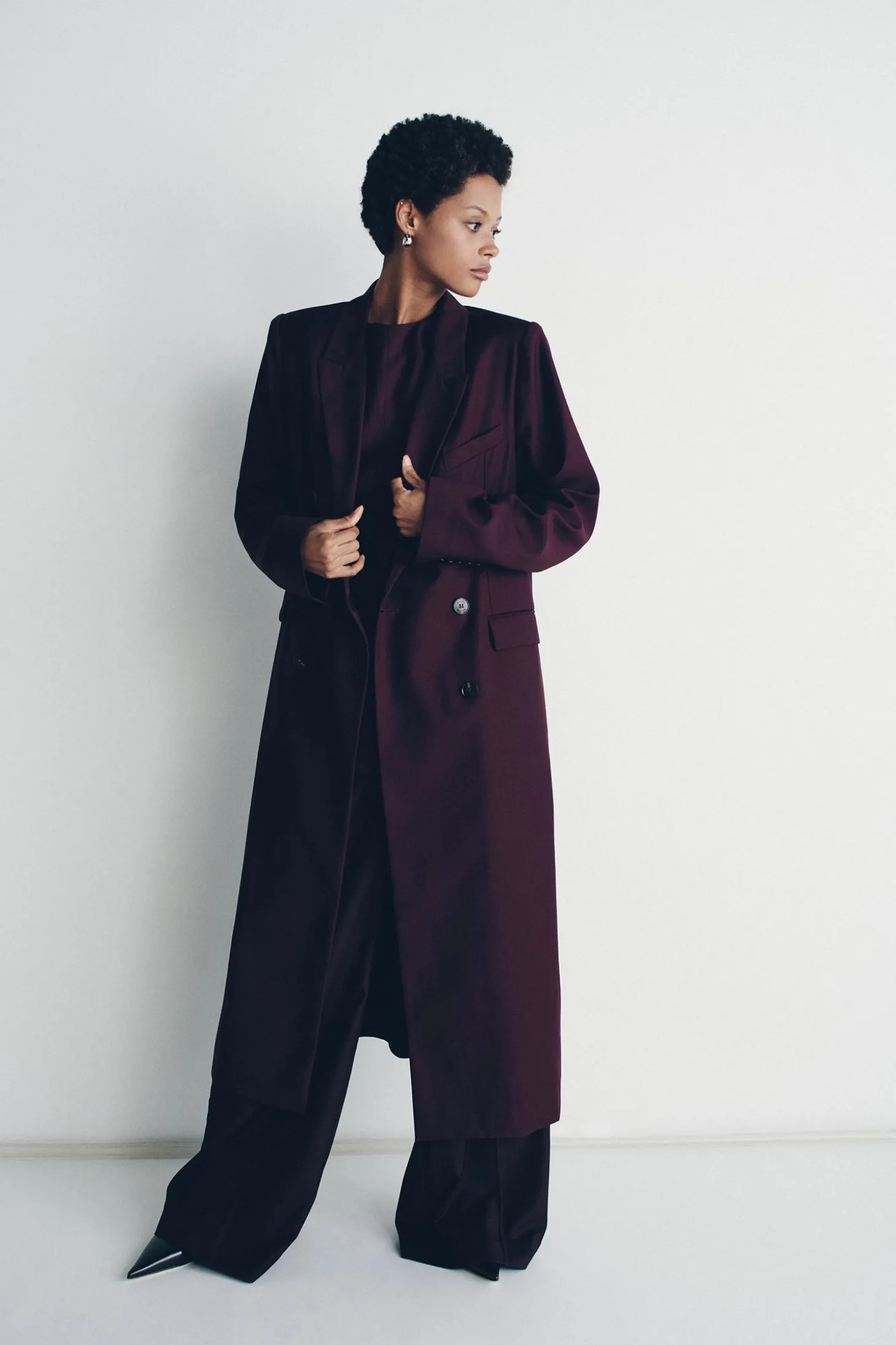 Renata Longline Blazer Plum