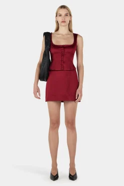 Rowena Corset Top Red Dahlia