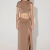 Rozalia Twist Crop Top Ash Brown