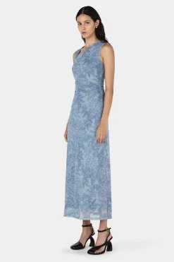 Rushton Midi Dress Indigo Paisley