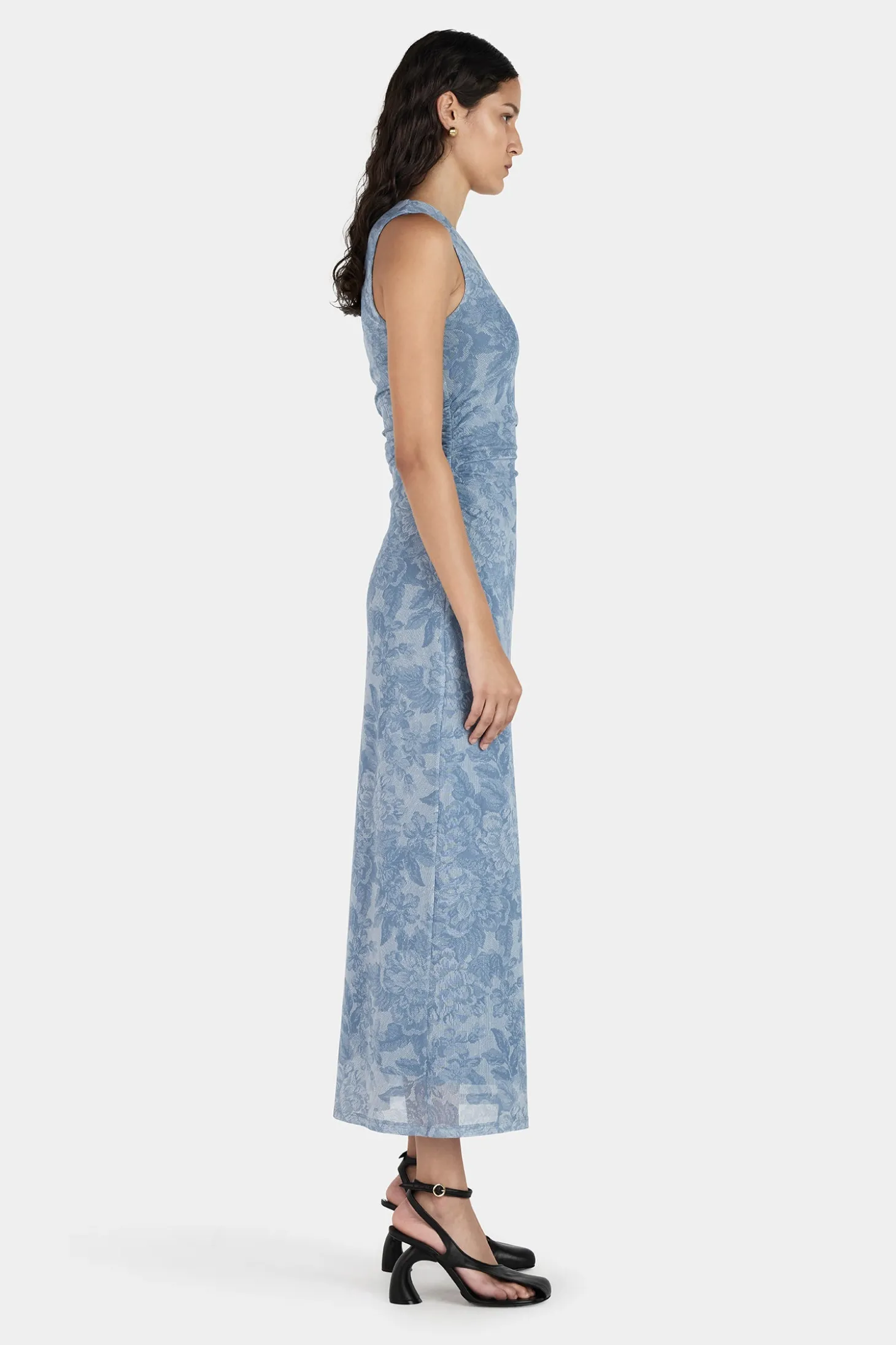 Rushton Midi Dress Indigo Paisley