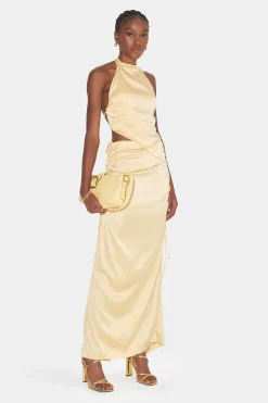 Sabina Drawstring Midi Skirt Lemon