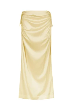 Sabina Drawstring Midi Skirt Lemon
