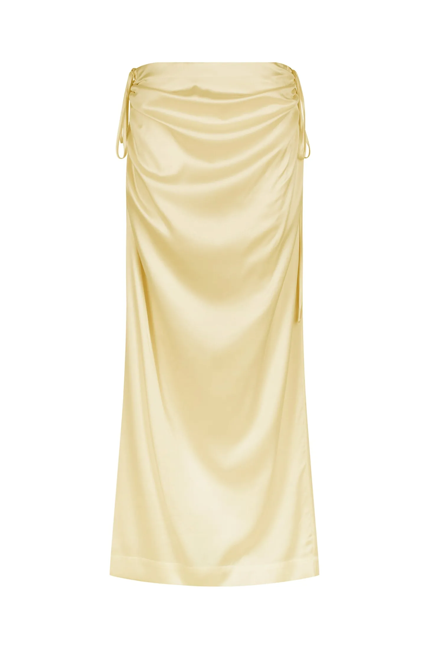 Sabina Drawstring Midi Skirt Lemon