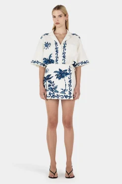 Sabrina Mini Sarong Blue Hawaii