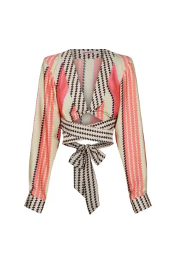 Sofia Cropped Shirt Multi Diamond