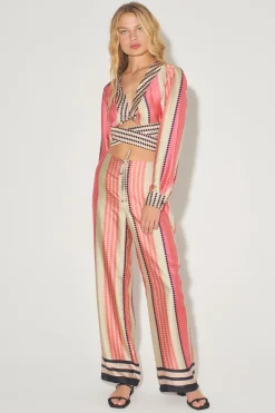 Sofia Cropped Shirt Multi Diamond