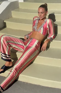 Sofia Cropped Shirt Multi Diamond
