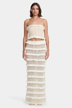 Tahli Knit Skirt Cream Pointelle