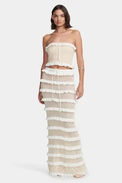 Tahli Knit Skirt Cream Pointelle