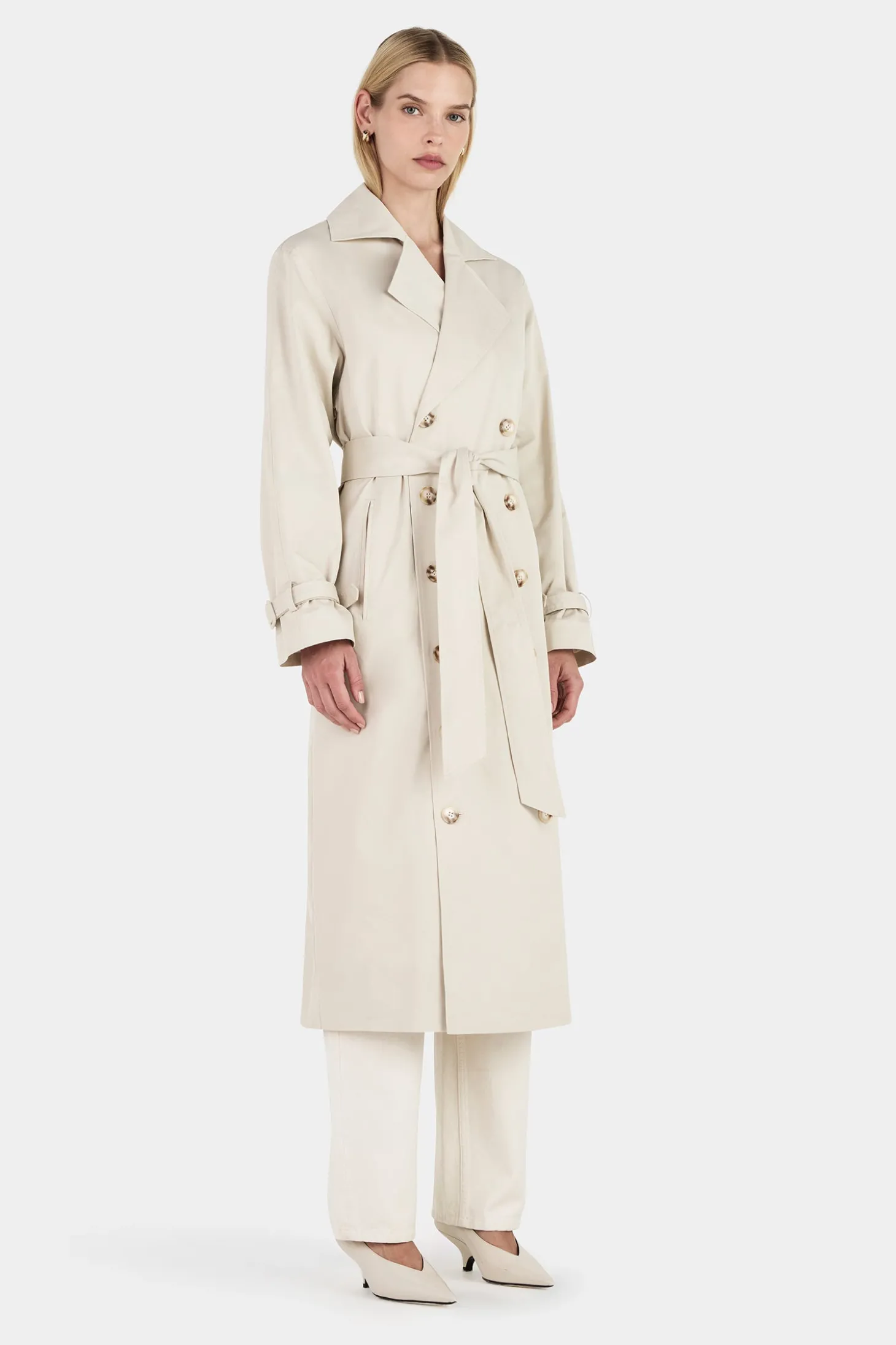 Teddy Trench Coat Ecru