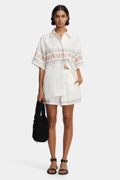 Tilly Linen Shorts Hawaiian Tablecloth