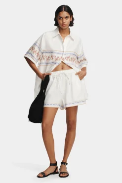Tilly Linen Shorts Hawaiian Tablecloth