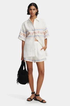 Tilly Linen Shorts Hawaiian Tablecloth