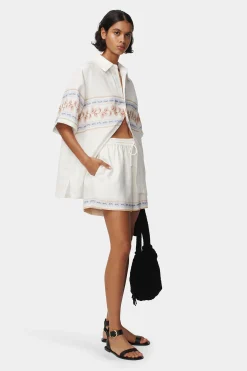 Tilly Linen Shorts Hawaiian Tablecloth