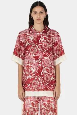 Zinnia Shirt Scarlet Garden