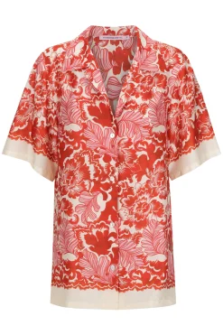 Zinnia Shirt Scarlet Garden